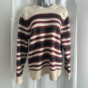 Striped Sweater with Burgundy and Black